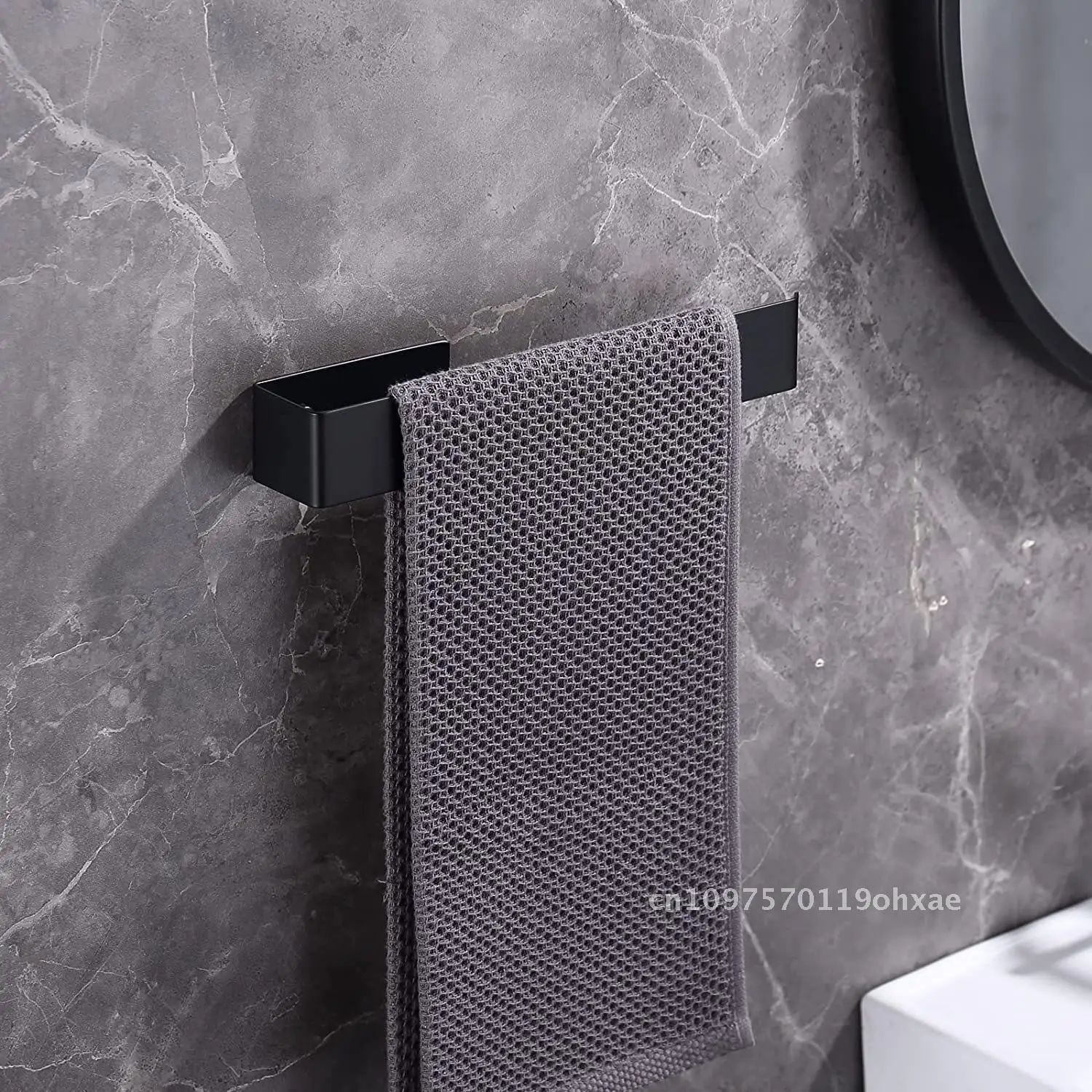 Stanzfreier weißer Handtuchhalter, einpoliger Badezimmer-Anhänger, Toilettenhandtuchhalter, Silber, Schwarz, Gold, Dual-Use-Modelle erhältlich