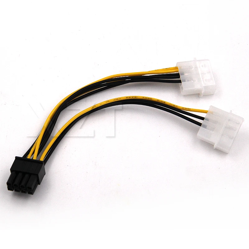 8 Pin To Dual PCI Express Male LP4 4Pin Molex IDE PCI-E graphic Video Card Power Converter Cable Connector Adapter