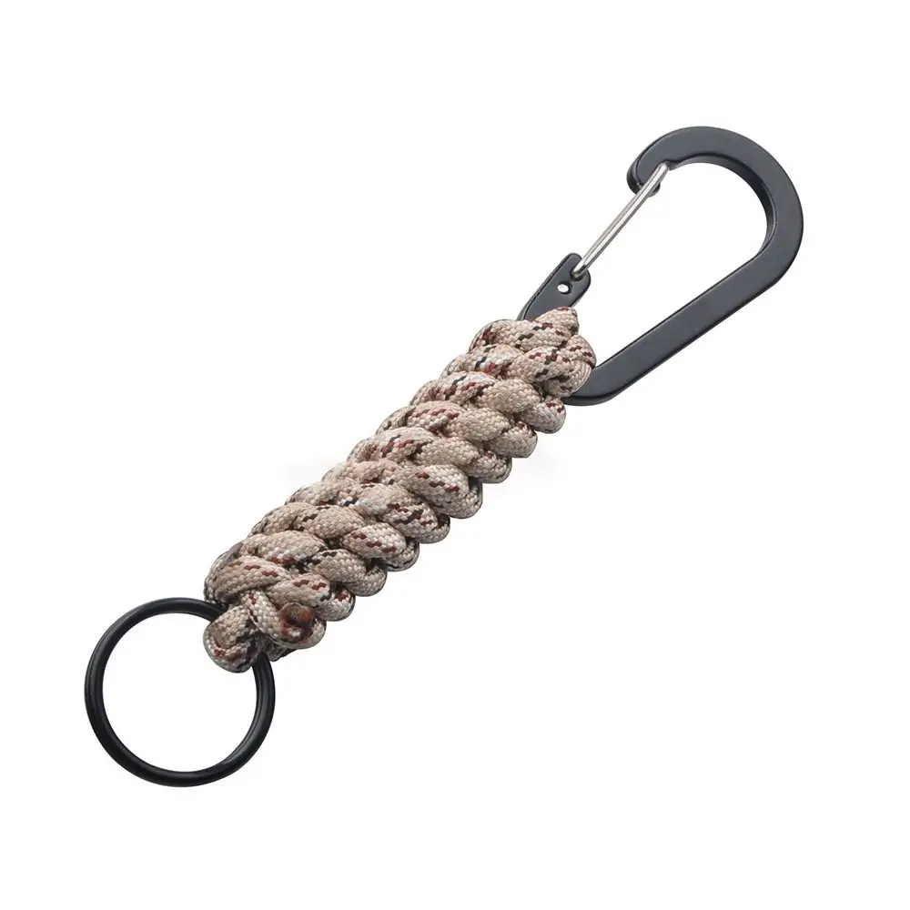 High Quality Aluminum Alloy Outdoor Keychain 15cm 6 Colors Paracord Cord Rope Camping Survival Kit Outdoor Tool