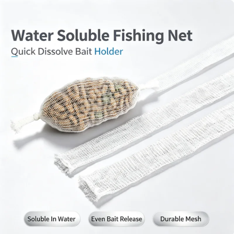 5M Soluble PVA Mesh Refill Carp Fishing Feeder Fishing Lures Refill Rig Hook Bait Wrap Bags  37mm PVA Bag