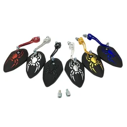 Reflective Spiders Rearview Mirrors Motorcycle Mirrors Rear View Handlebar ATV Mirrors Compatible with Scooters, 6 Colors