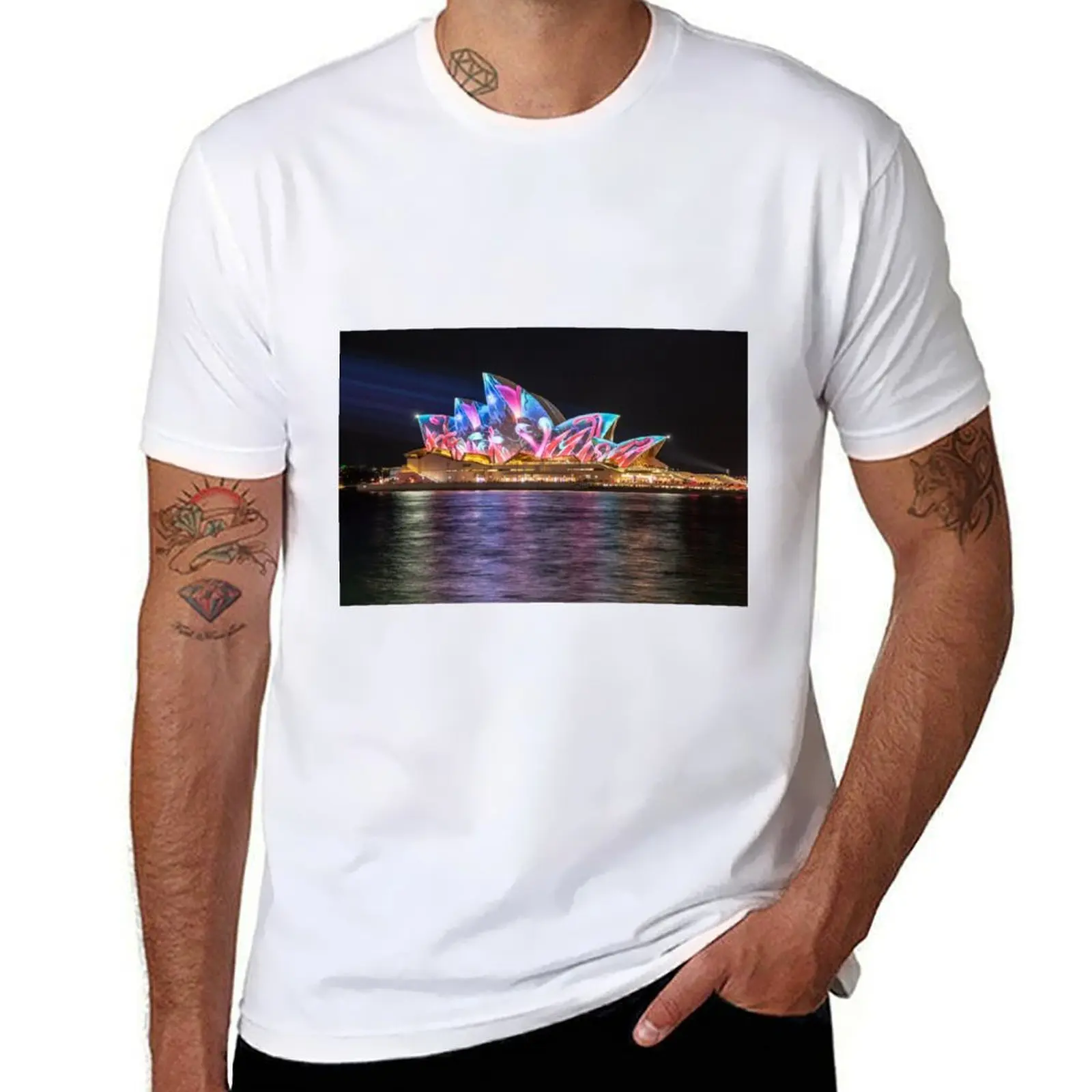 

Sydney Opera House during Vivid Sydney 2017 T-Shirt printed t shirts for man cotton tshirt 100% T-Shirt
