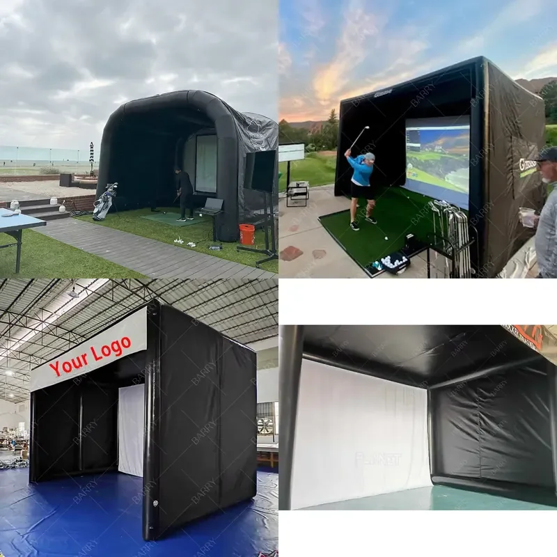 Portable Inflatable Golf Shooting Tent Hitting Bay Golf Simulator Impact Screen Outdoor Inflatable Golf