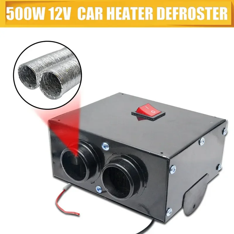 EAFC12V 600 واط سخان سيارة مزيل الضباب سيارة 2 حفرة التدفئة مروحة مزيل الصقيع مزيل الضباب سخان السيارة مزيل الصقيع مسخن الهواء شاحنة SUV سخان