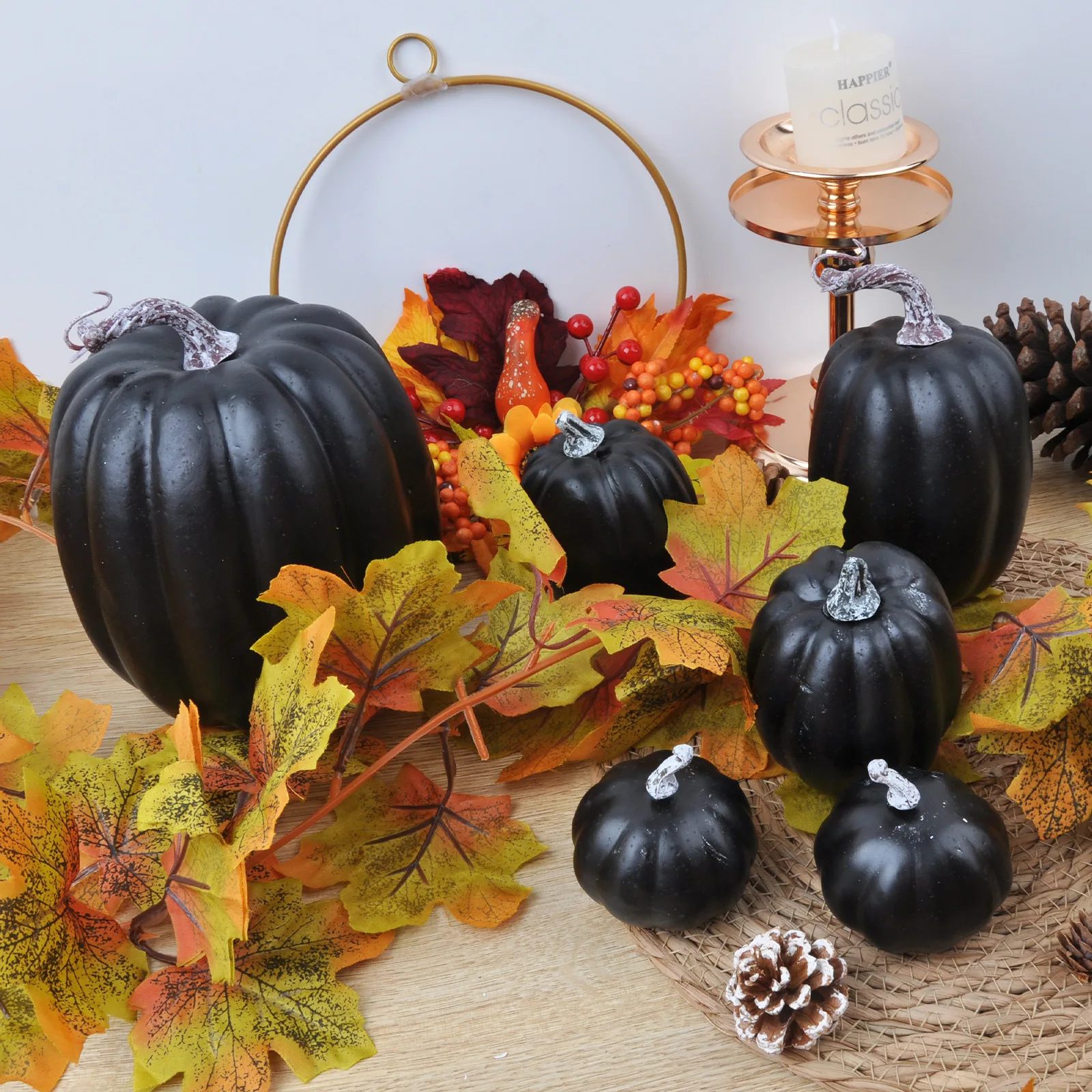 

7Pcs Simulation Pumpkin Artificial Pumpkin Halloween DIY Craft Decoration Party Wedding Autumn Harvest Fake Pumpkin Decoration