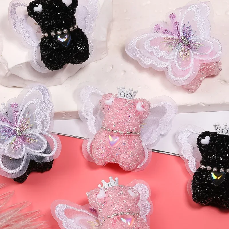 ST39 Hole Wings Bear Sugar Beads Mobile Phone Chain Pen Animal Beads Diy Jewelry Accessories Loose Beads Wholesale Gifts
