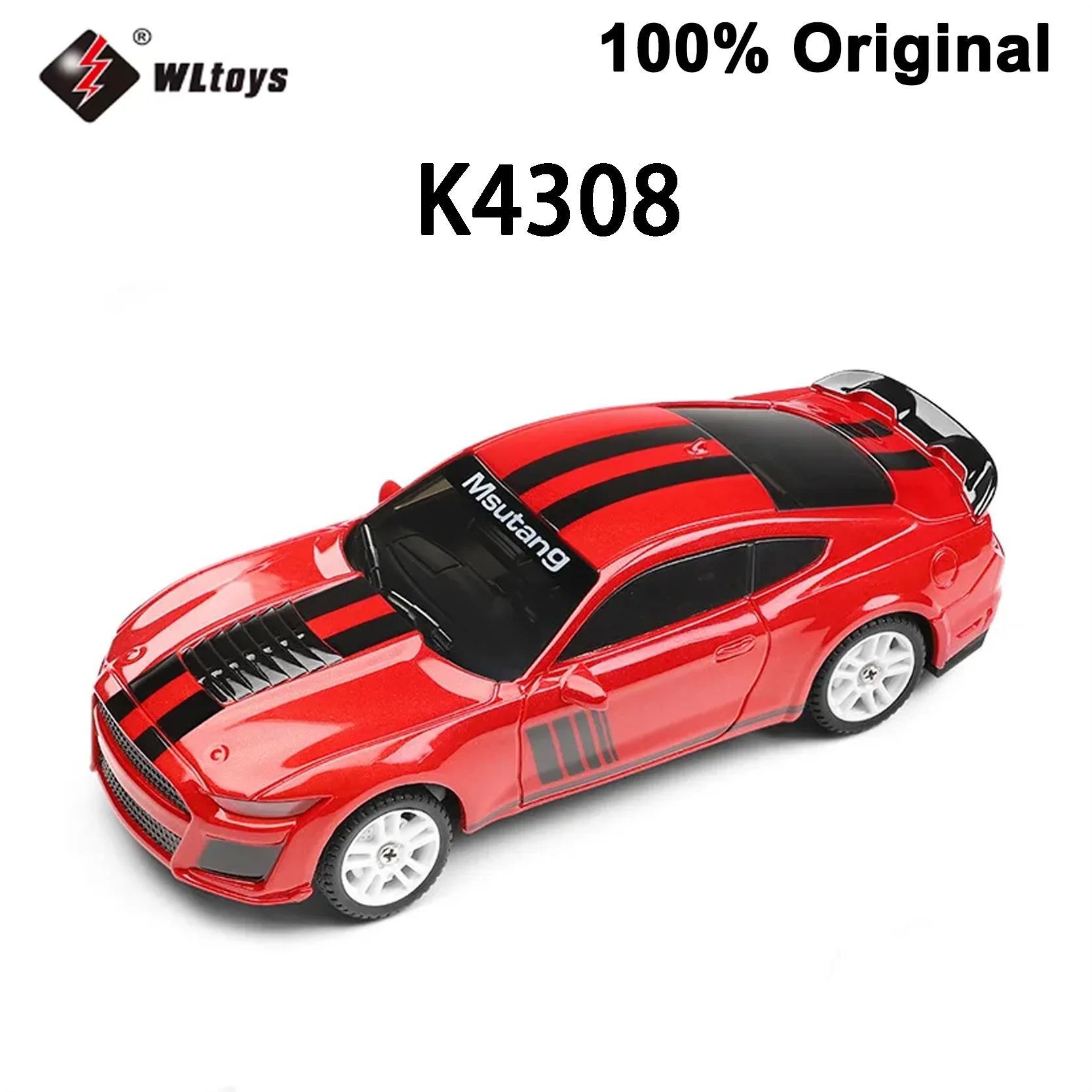 Original K4308 ferngesteuertes Auto im Maßstab 1:43 elektrischer 4WD-Drift-Rennwagen mit coolen LED-Leuchten, Simulations-Sportwagenmodell