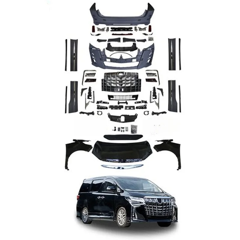 High Quality Upgrade Body Kit Front Bumper Exterior Facelift Modification Parts Fit for Alphard 2008 Update to 2018 Style