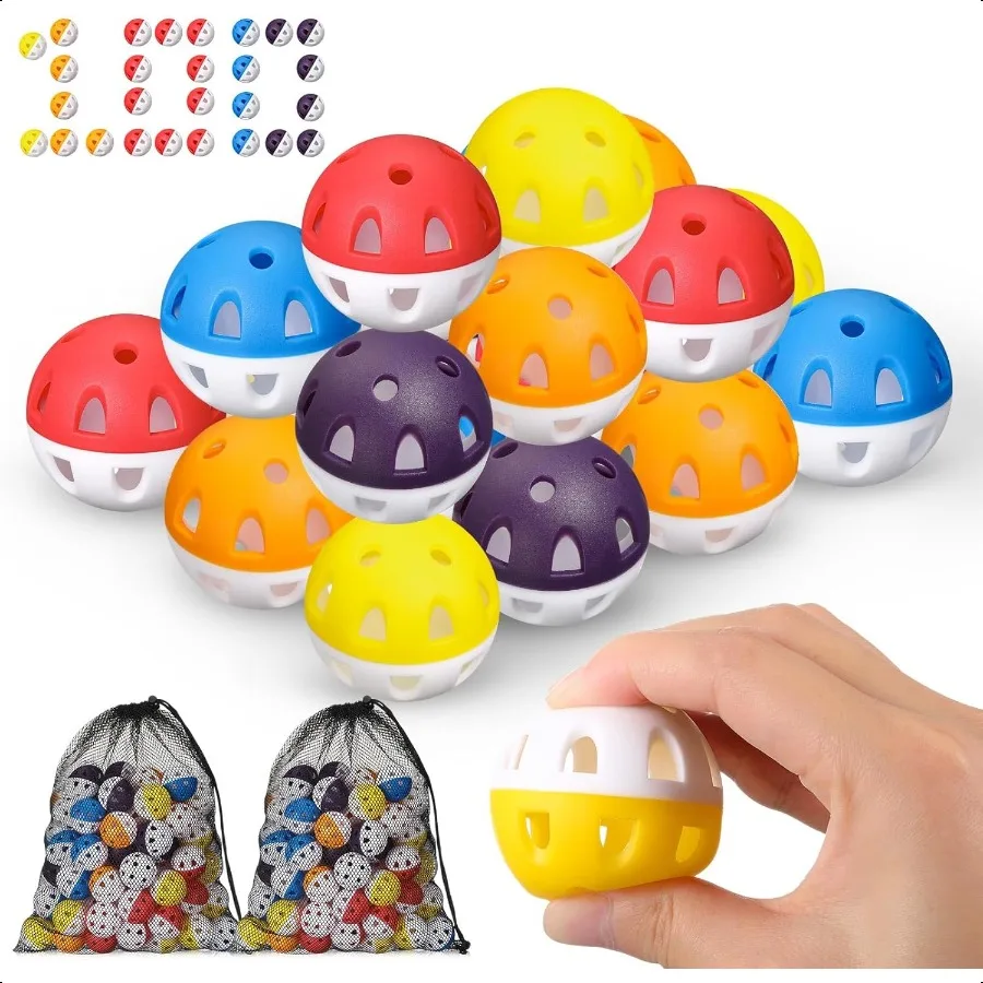 

Practice Golf Balls Bulk 42mm EVA LimitedFlight Golf Training Ball High Visibility for Easy Tracking Hollow Airflow Limited Fli