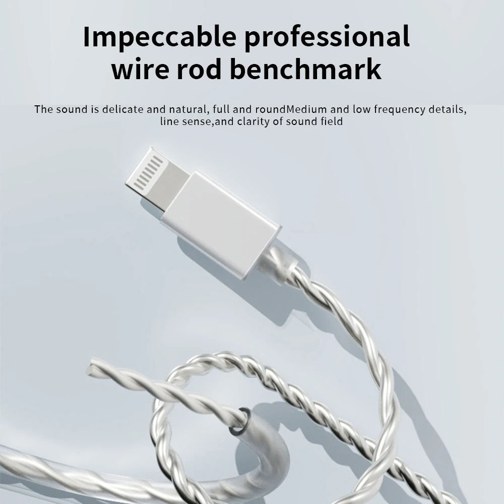 Kabel słuchawek błyskawicy nadaje się do 2-2pin plug-in i 0.75mm słuchawki przewodowe z interfejsem Apple KZ CCA