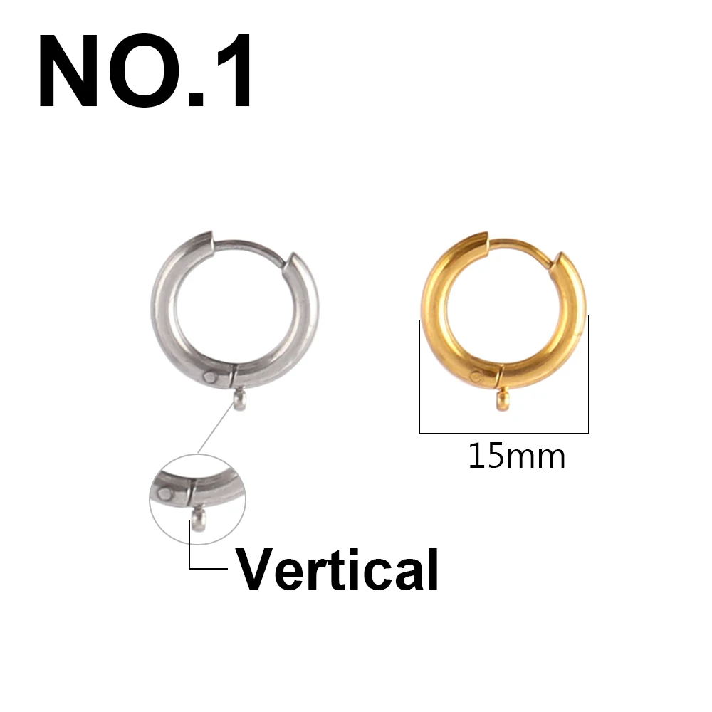 10pcs 316L Stainless Steel Earring Hooks with Loops