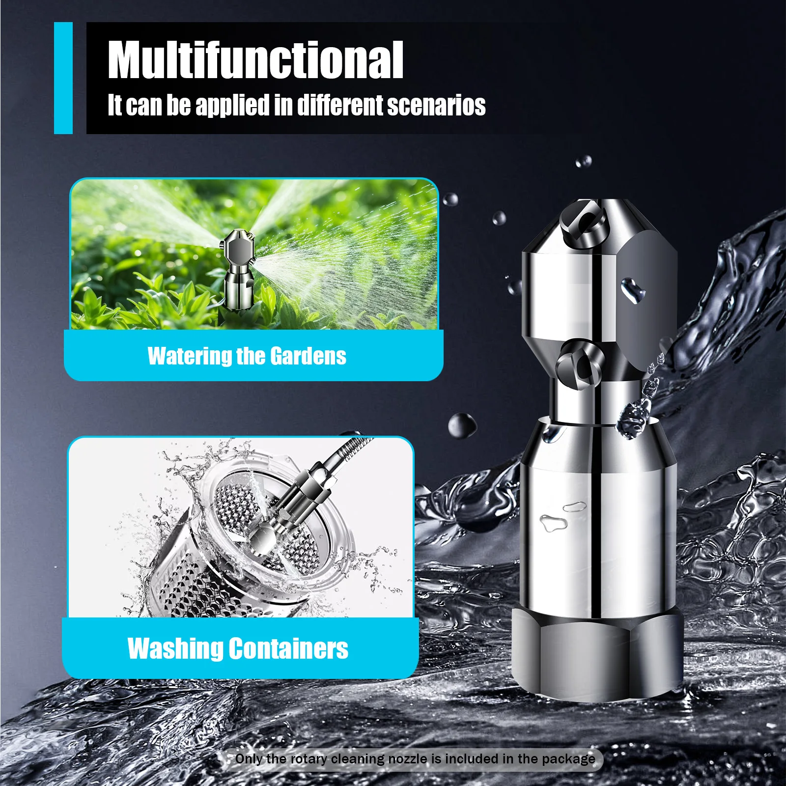 

Rotating Spraying Tank Jet Nozzle,3/4 in Internal Thread Washing Nozzle,3 Heads - Stainless Steel Rotary Washing Nozzles