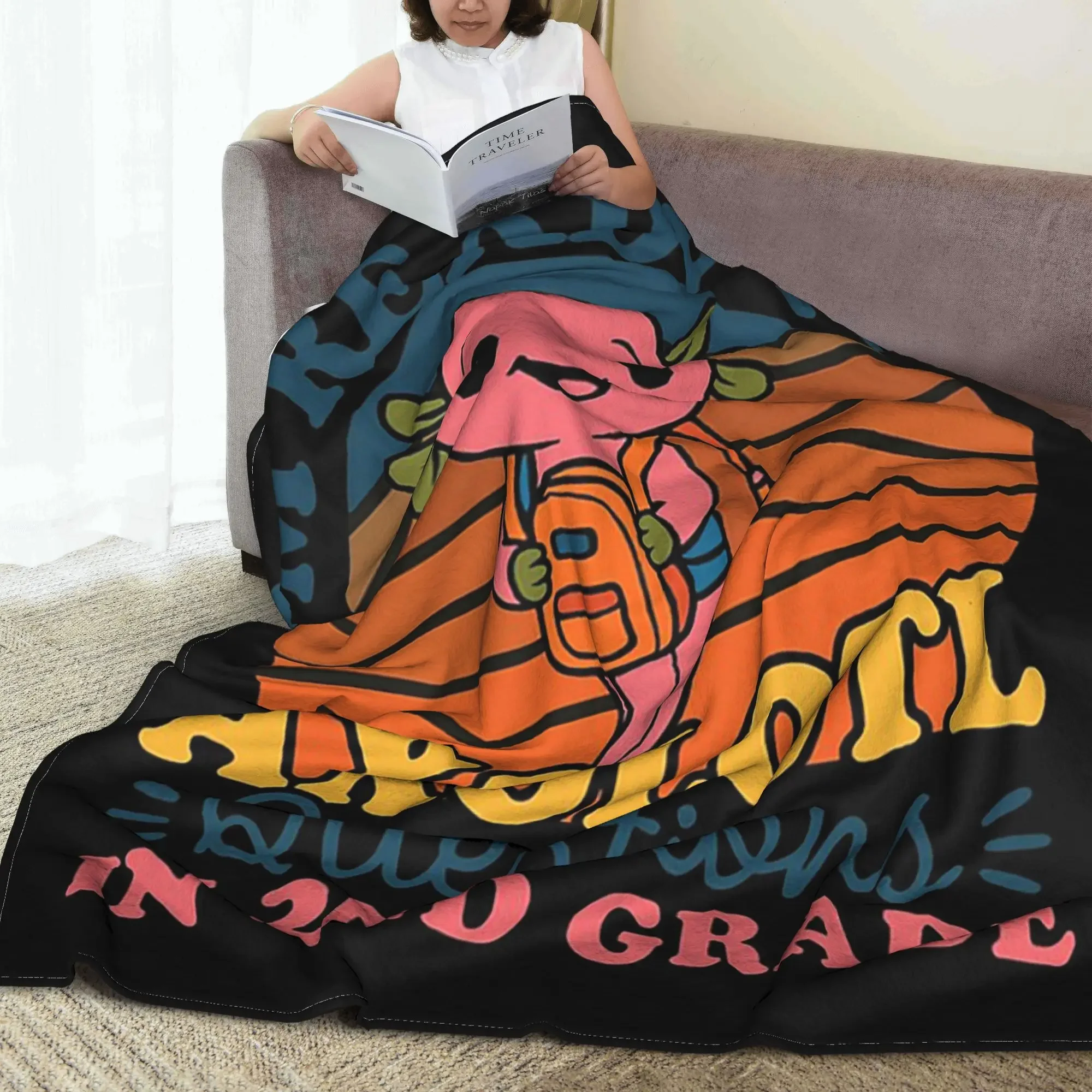 I'm Ready To Axolotl Questions In 2nd Grade Funny Back To School Bookish Blankets Flannel Throw Blanket for Home Bedroom Office