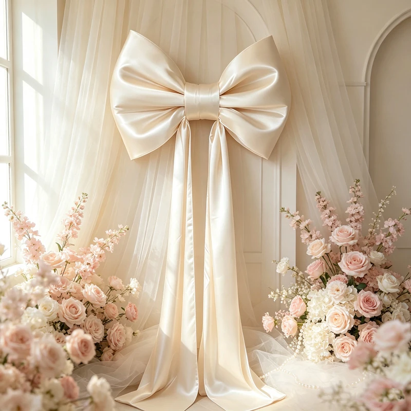 

Large Bow for Backdrop Giant Ribbon Wall Pendant Festive Decor for Christmas Wedding Birthday Universal Home Decor