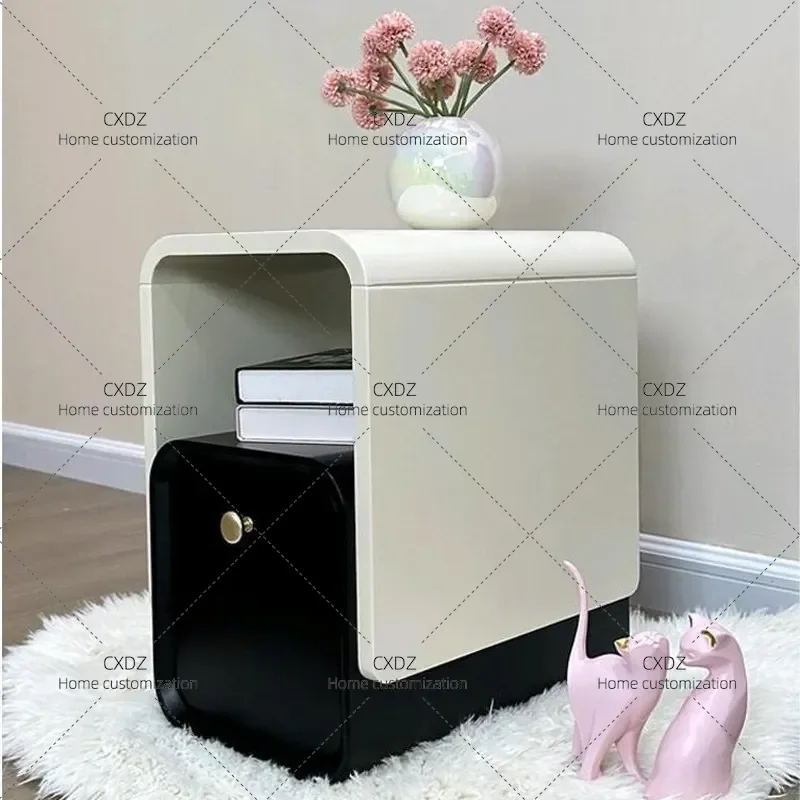 Mini Ultra Narrow Bedside Table Simple Modern Small Apartment Italian Minimalist Creative Paint 2025 New Model