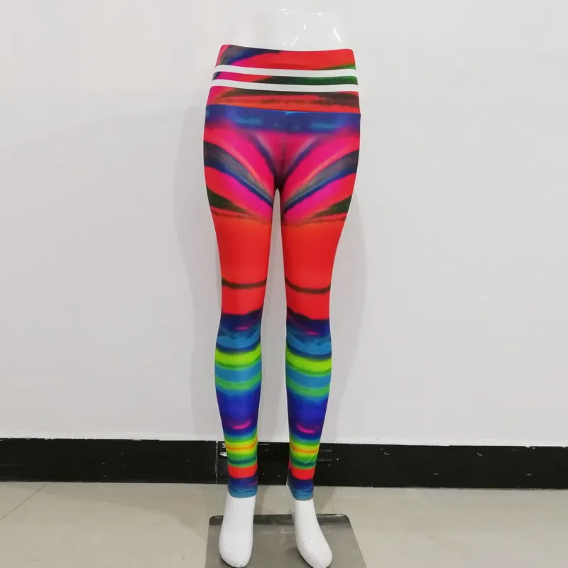 FCCEXIO Render Streaks, pantalones con estampado 3D para mujer, Push Up, mallas deportivas sexis para correr, pantalones ajustados, nuevos pantalones casuales, Legging de Fitness