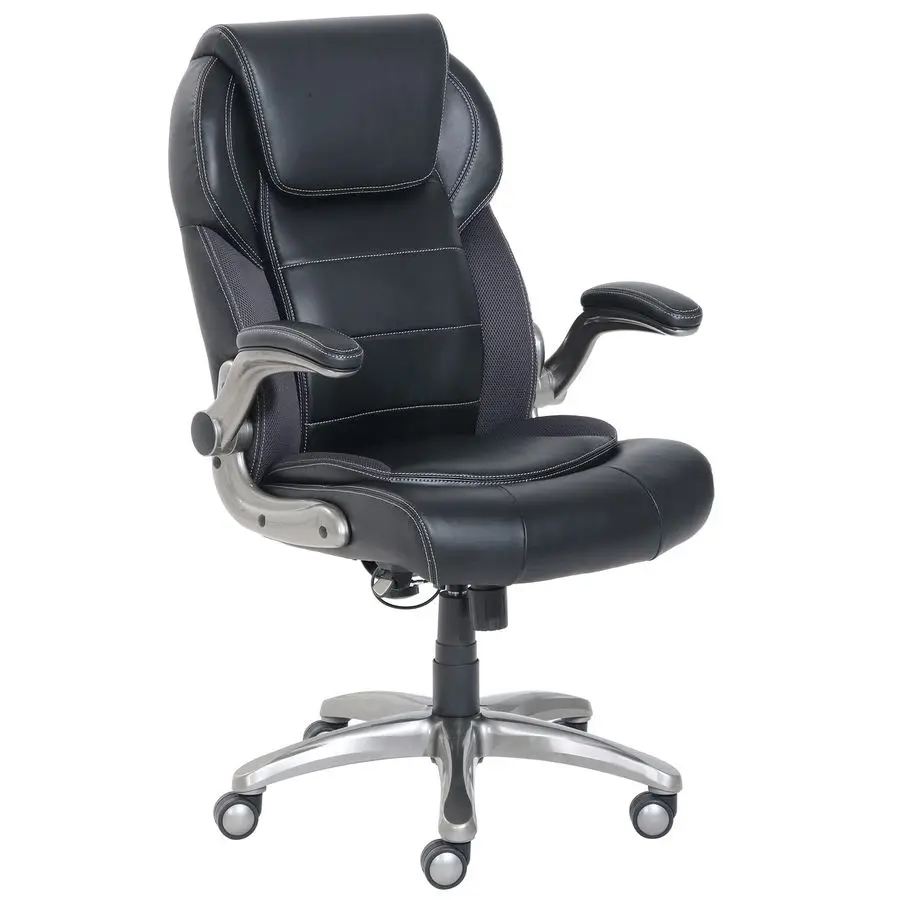 

Basics Ergonomic HighBack Office Chair with FlipUp Arms and Lumbar Support, 29.5D x 27.5W x 44.75H, Black