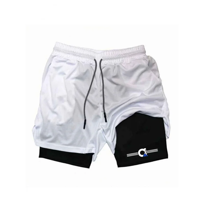 

ummer Men's Gym Fitness Workout Shorts Quick-drying Two-in-one Sports Compression Double-layer Shorts Casual Daily M-3XL