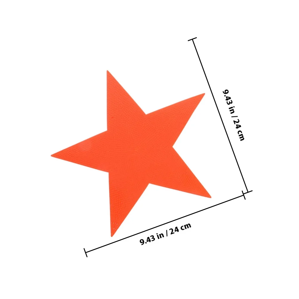 4 قطع من علامات السجاد على شكل نجمة وبقع أرضية ملونة للفصل الدراسي والمنزل والمكتب ومستلزمات التدريب على خفة الحركة #2