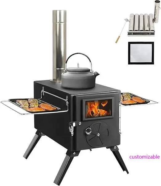 

Outdoor Portable Wood Burning Stove, Heating Burner Stove for Tent,Camping, Ice-fishing, Cookout, Hiking, Travel