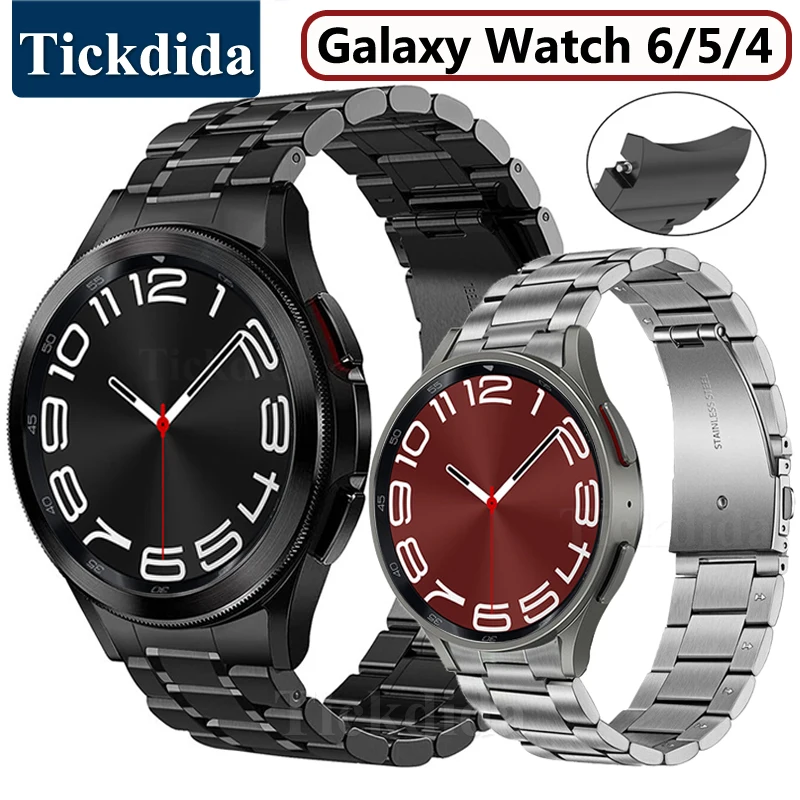 

Metal Strap for Samsung Galaxy Watch 6 Classic 47mm 43mm Watch 5 Pro 44mm Watch 4 Classic No Gaps Stainless Steel Bracelet Band