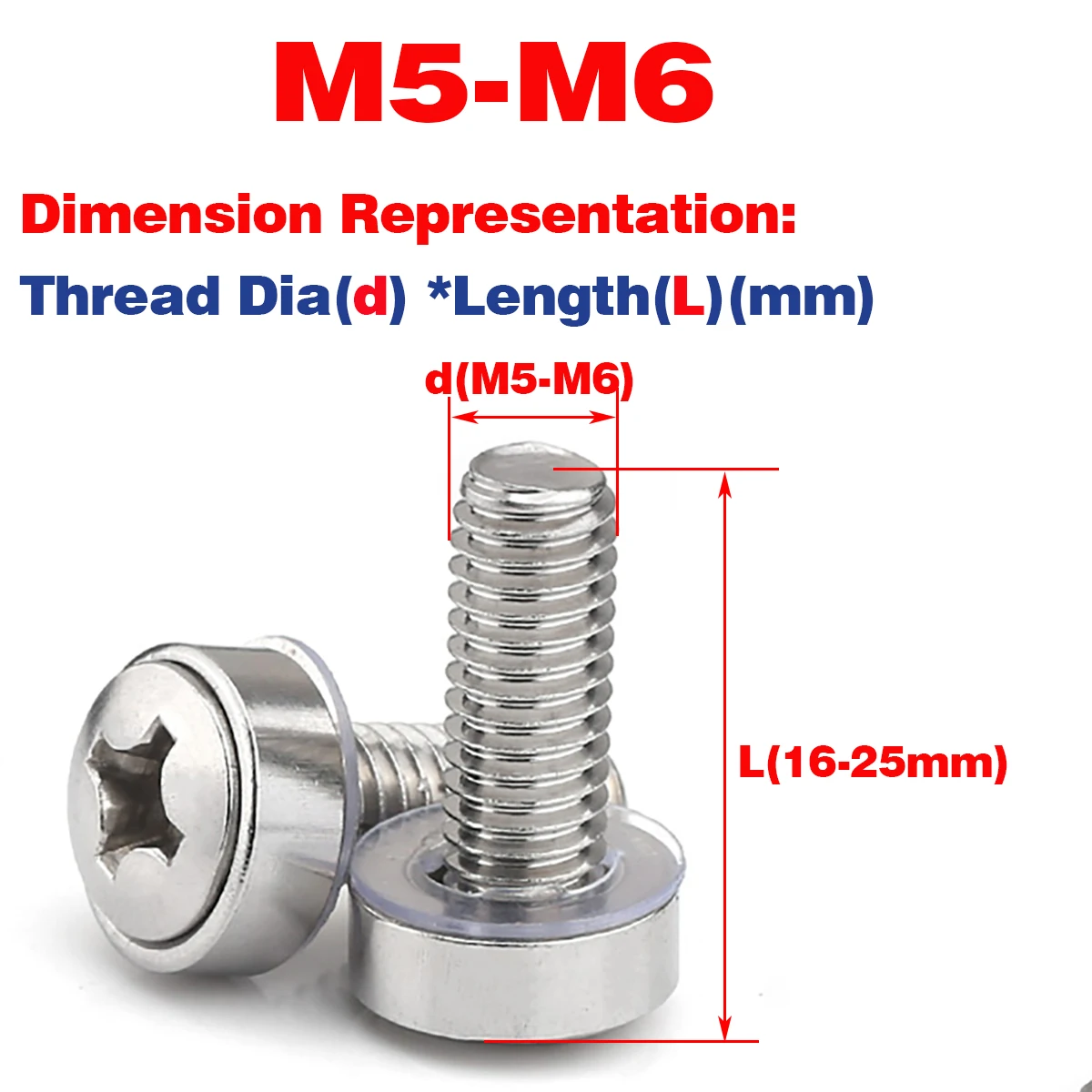 304 Stainless Steel Cabinet Screw, Cross Screw Snap Nut M5-M6