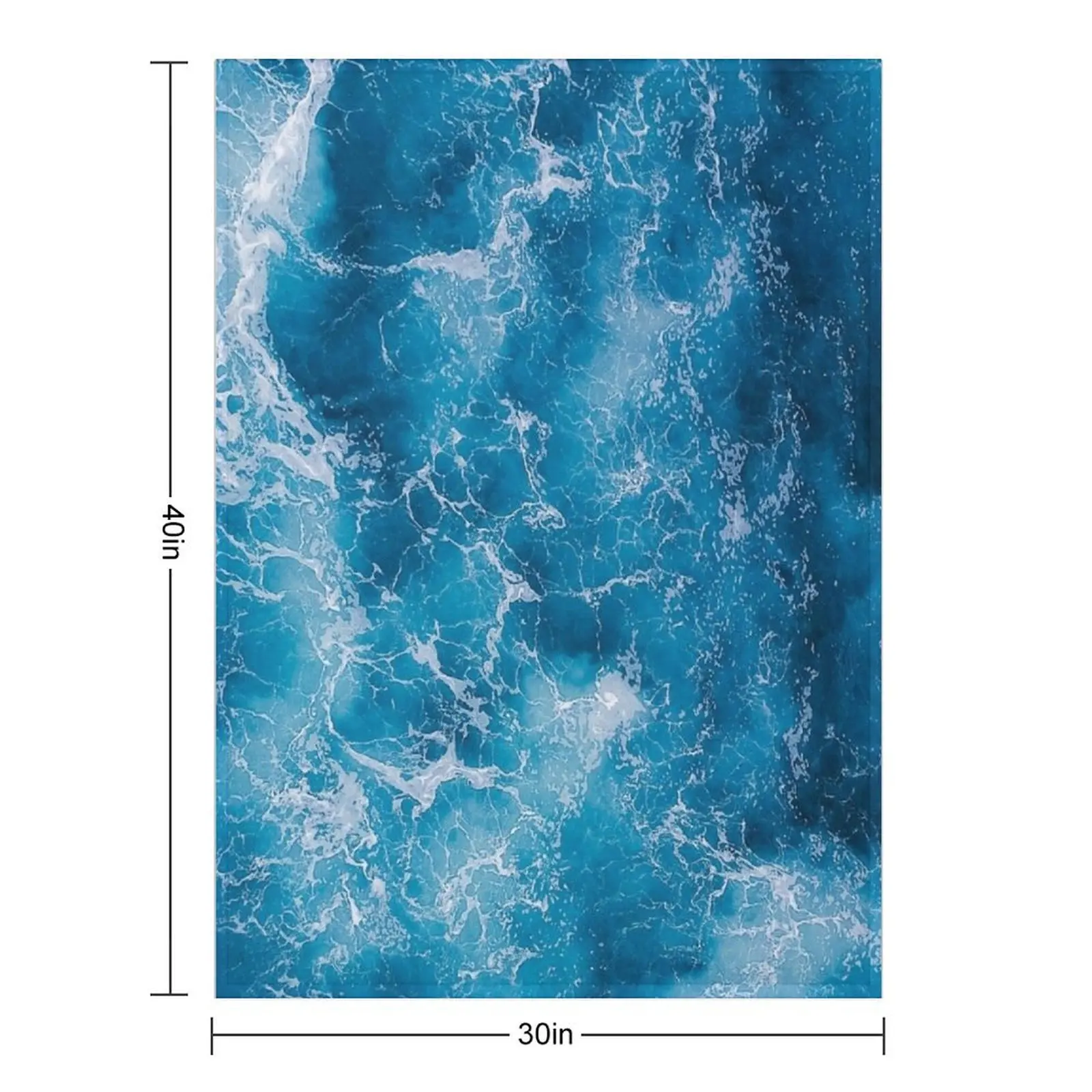 Ocean storm blue waves Throw Blanket For Sofa Thin Winter beds Hairy Bed Fashionable Blankets