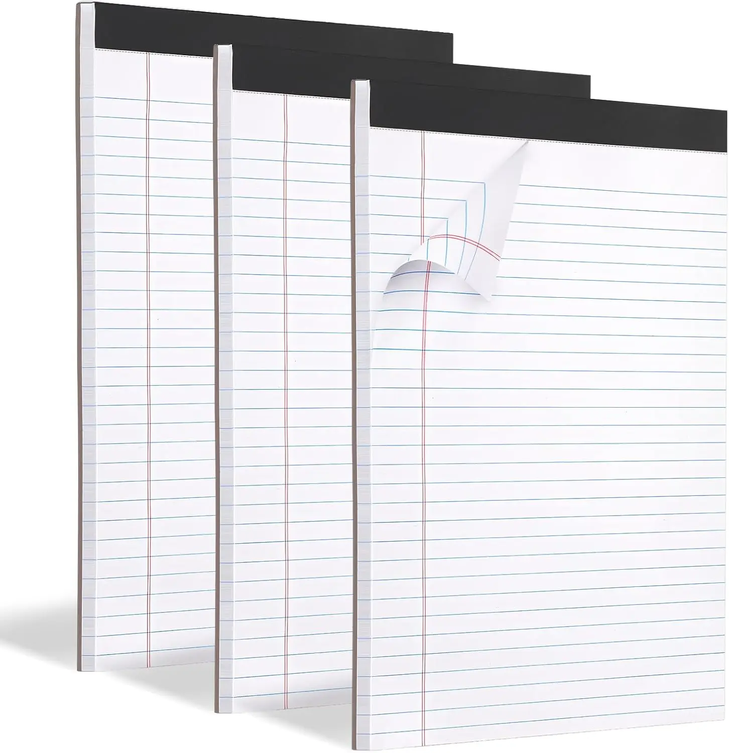 

3 Pack Legal Pads 8.5x11 Inches Wide Ruled Lined Writing Pads for School Office with 30 Sheets Each
