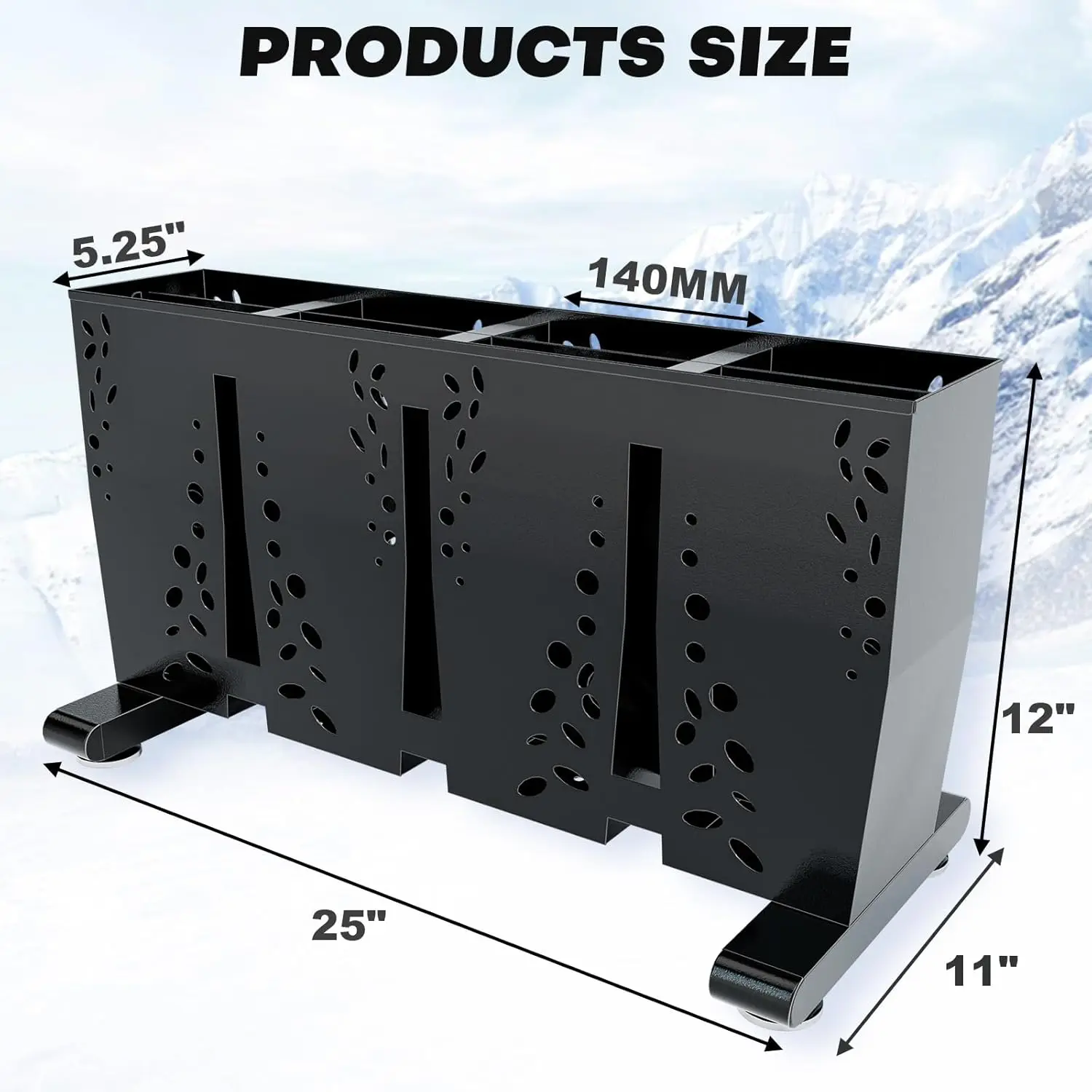Ski Storage Ra For Garage, 4 Pair Heavy Duty Steel Freestanding Ski Storage Organizer, Indoor Ski Holder Ras For Home And