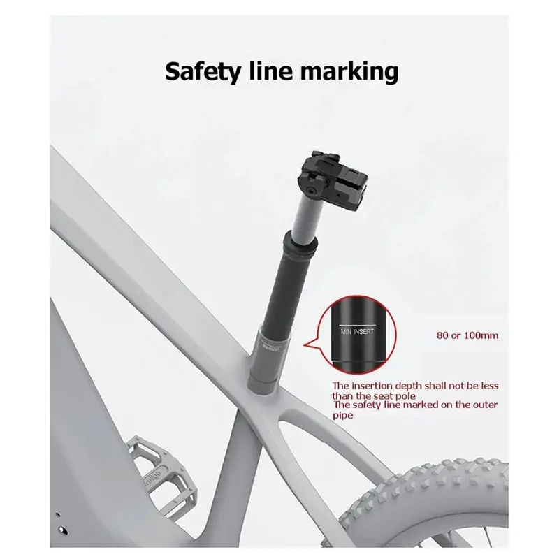 A89E-Travel Bike Wireless Rechargeable Automatic Lifting Seatpost IP67 Waterproof Smart Electric 125Mm Dropper Design 31.6