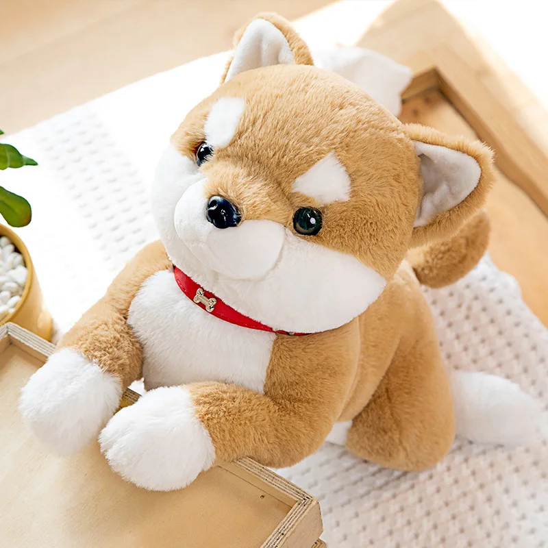 28/38/50CM Furry Shiba Inu Plush Toy Stuffed Cute Simulation Puppy Pets Fluffy Baby Accompany Dolls Birthday Gifts for Kids