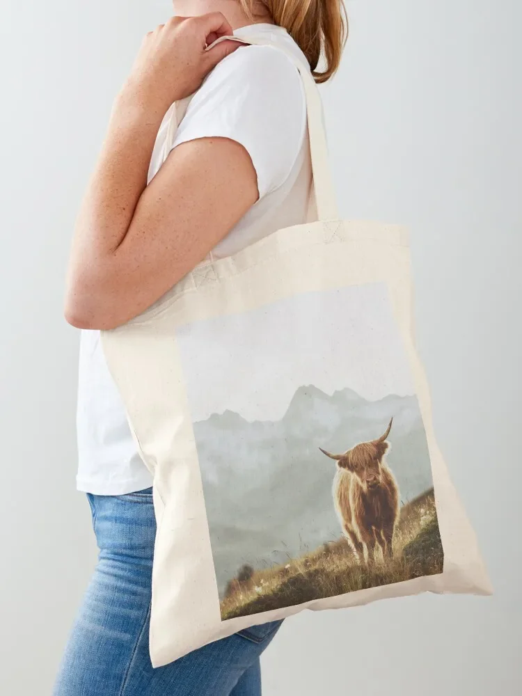 

Highland Cow - Vintage Style Tote Bag free delivery bags reusable shopping bags Women's bags custom fabric bag