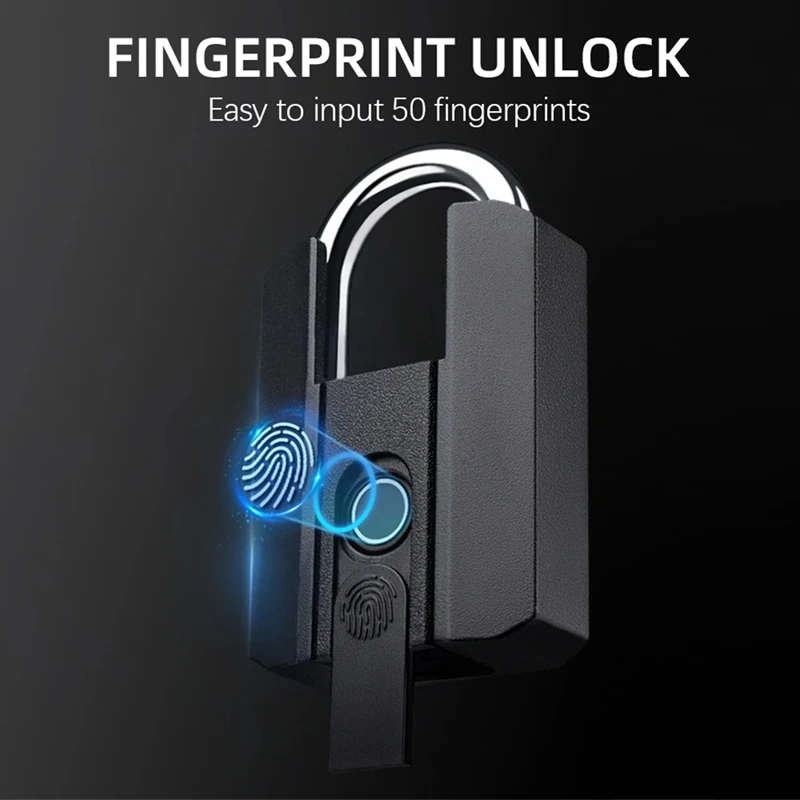 Fingerprint Lock, USB Rechargeable, Smart Keyless Entry IP67 Waterproof With Key Backup And BT Ttlock APP