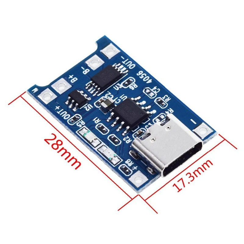 40PCS Type-C USB Lithium Charger Module Charging Pad 5V 1A 18650 Dual Function 1A Lithium Ion Protection
