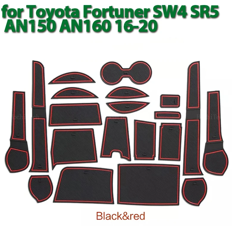 

Car Anti-slip Rubber Gate Slot Pad Car-styling Interior Door Groove Mat for Toyota Fortuner SW4 SR5 AN150 AN160 2016-2020