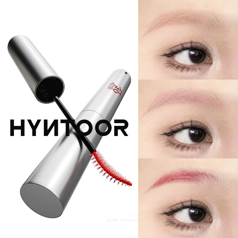 HYNTOOR Long-Lasting Waterproof Red Eyebrow Mascara, Eyebrows Concealer, Light-Colored Eyebrow Base, Liquid EyebrowGel