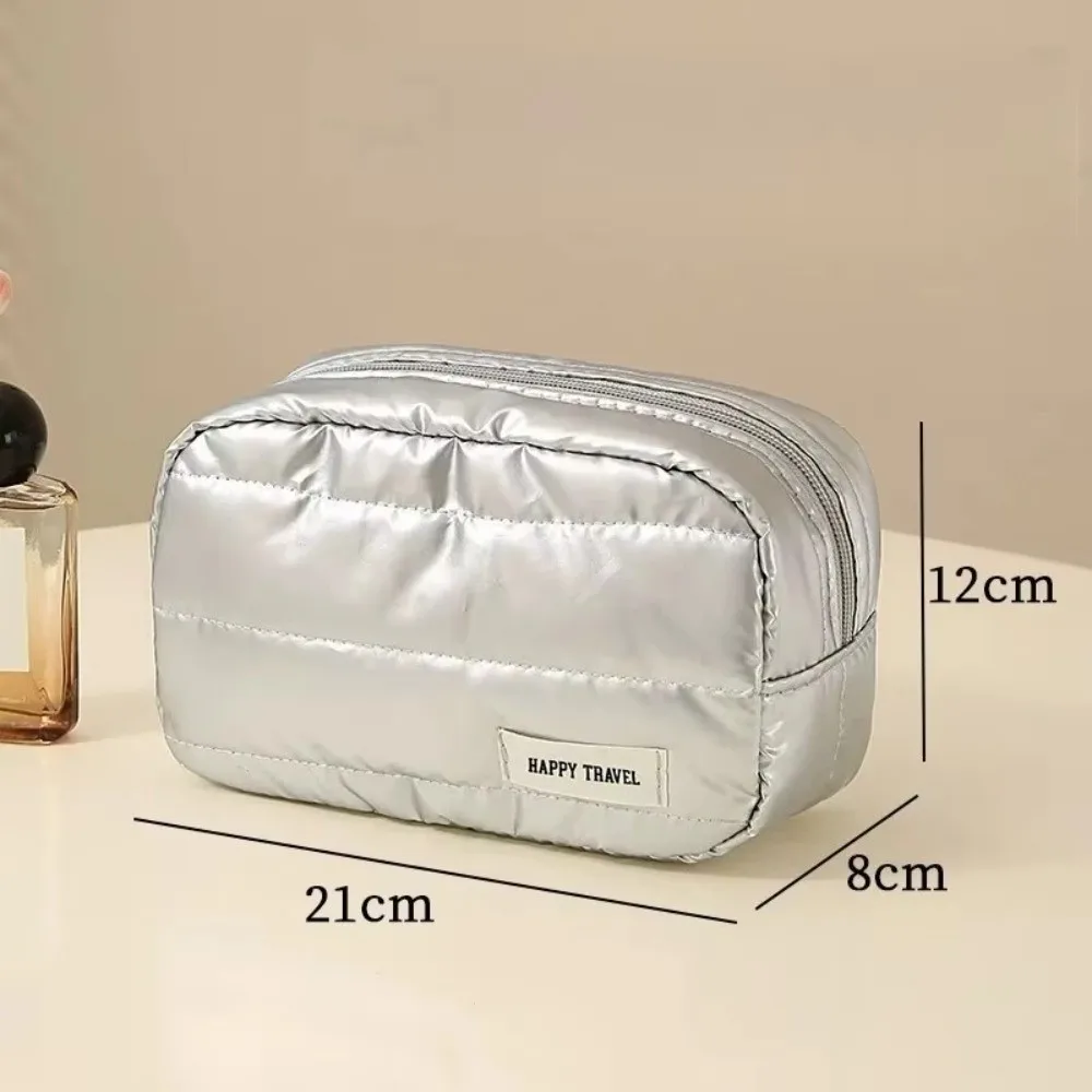 Fashion Large Capacity Quilted Makeup Bag Shockproof Waterproof Toiletry Bag Handheld Cosmetic Storage Pouch for Women Girls