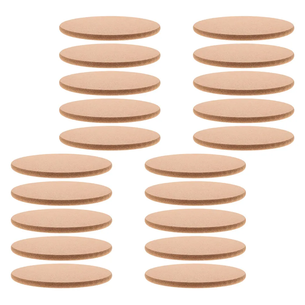

20Pcs Round Cork Coasters Insulation for Kitchen Hot Plates Pots and Drinks Cushioned Cork Mats Table Protectors