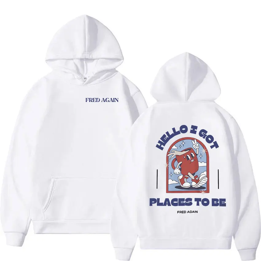 Hoodie Tour de Manga Comprida Masculina, Tenho Lugares Para Ser Fred Novamente, Roupas de Moda Casual, Pullover Hoodies