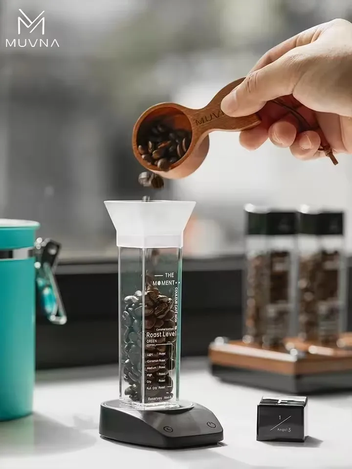 MUVNA-Mini مقياس الاسبريسو الإلكتروني الوزن 0.1 جرام شاشة LED عالية الدقة ميزان القهوة المحمول مخصص استقبال كأس قضيب