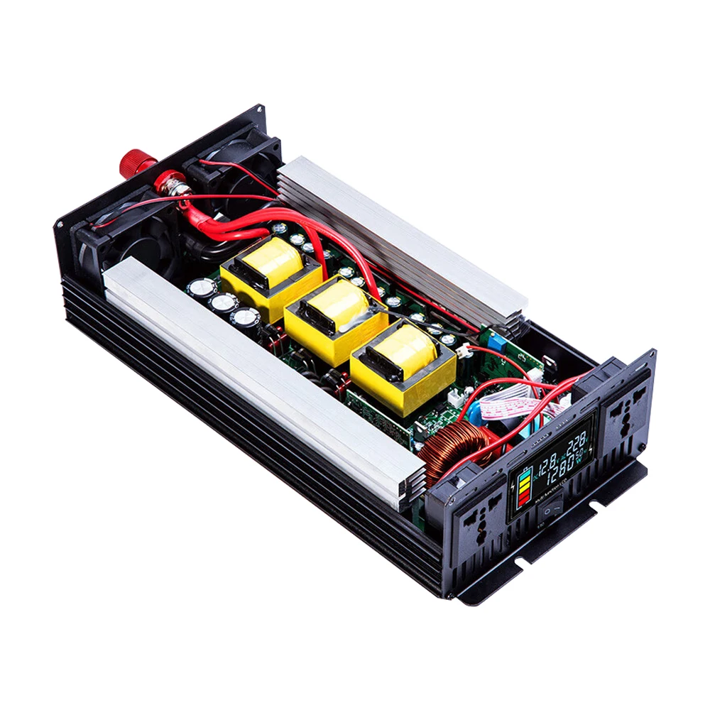 Inverter Pure Sine Wave 2500W/3500W/4500W/5000WDC 12V/24V to AC 220V 230V Voltage Transfer Converter Charging Adapter EU Socket