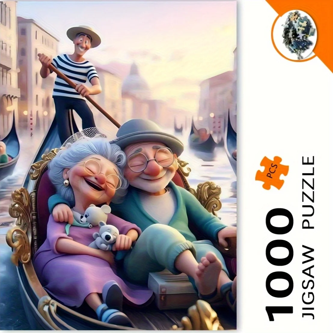 

A 1000pcs Jigsaw Puzzle Featuring a Romantic Scene, Designed for Older Adults. This Portable Rectangular Art Piece Is Perfect