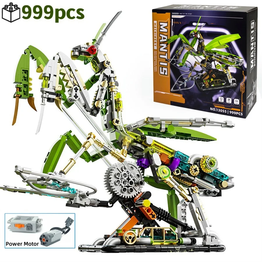 

NEW Mechanical Mantis Building Blocks Ideas Animal Model Bricks Technical Desktop Decoration Assembly MOC Kids Toy For Gifts