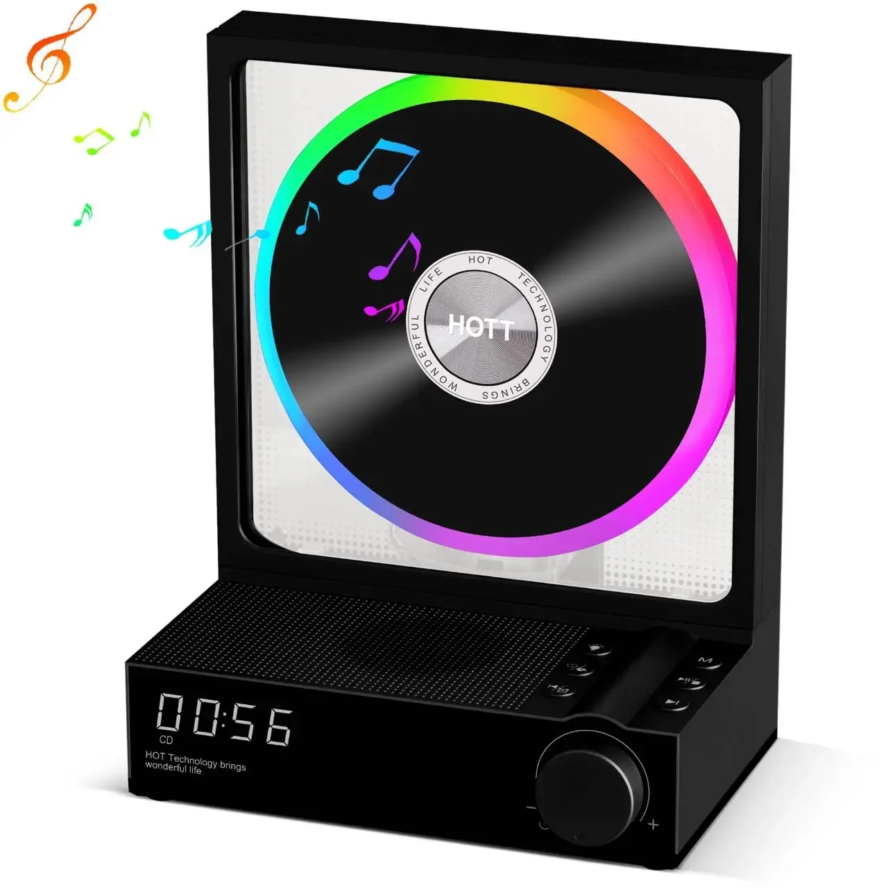 YYHC- Retro CD Player Portable BT 5.3 Audio Player Support CD/CD-R/CD Disc HIFI stereo lossless player