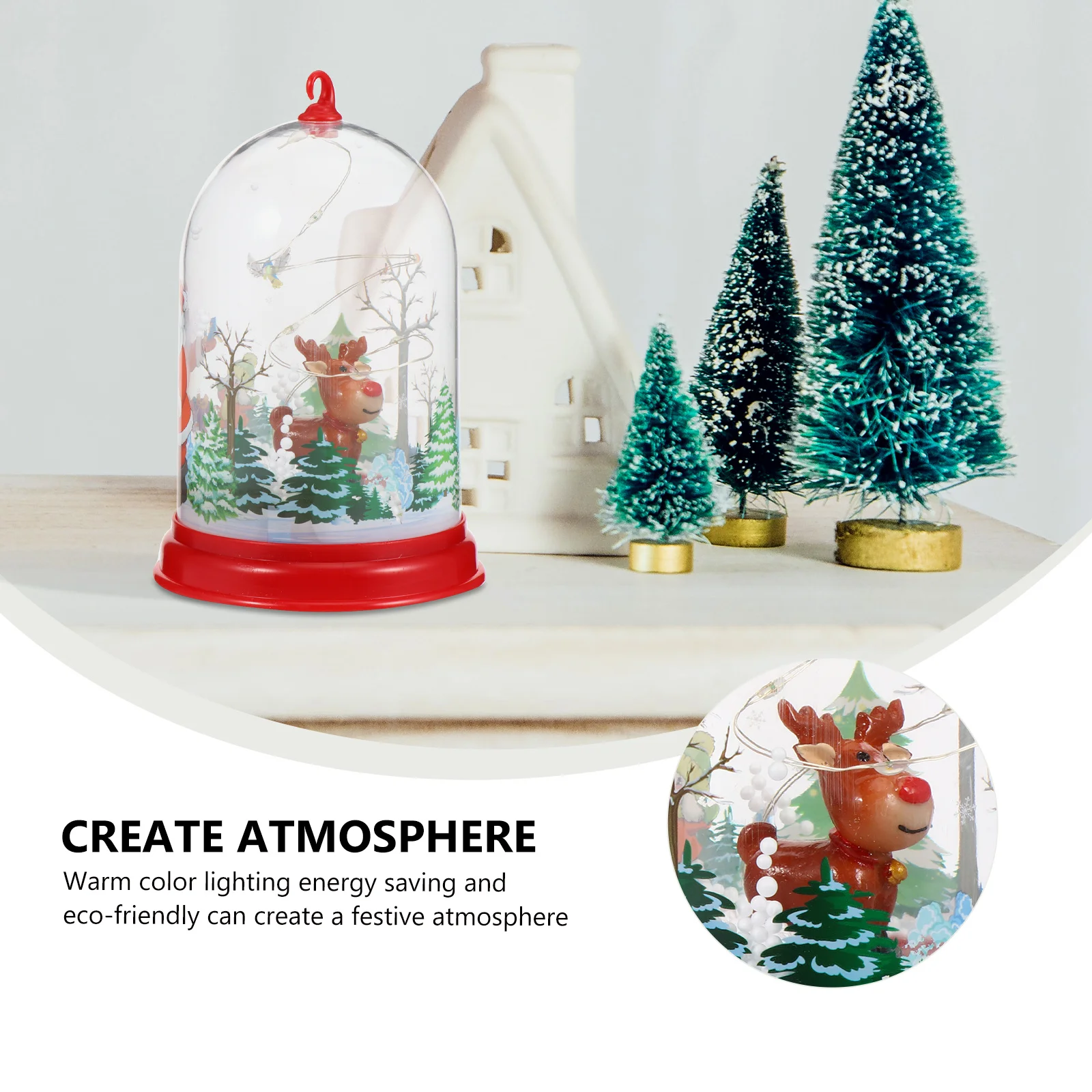 

1Pcs Christmas Deer Light Energy Saving Warm Luminous Desktop Lamp with Hook Change Christmas Party Decorative Night