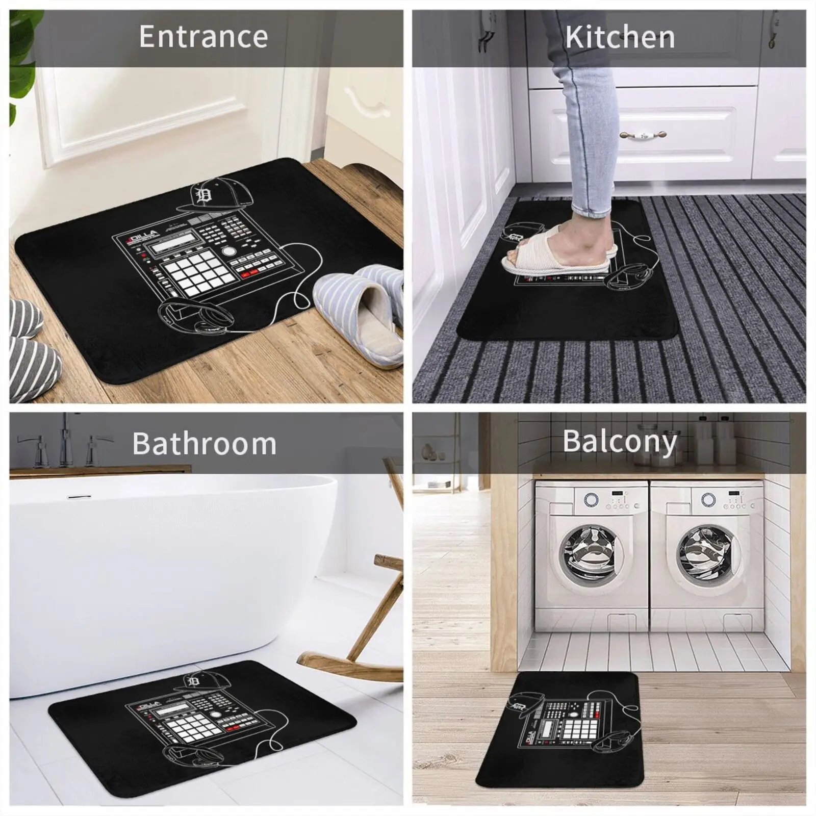 J Dilla Merch Drum Machine Beat Akai Mpc Hip Hop Rap Mat Rug Carpet New Waterproof Kitchen Mat