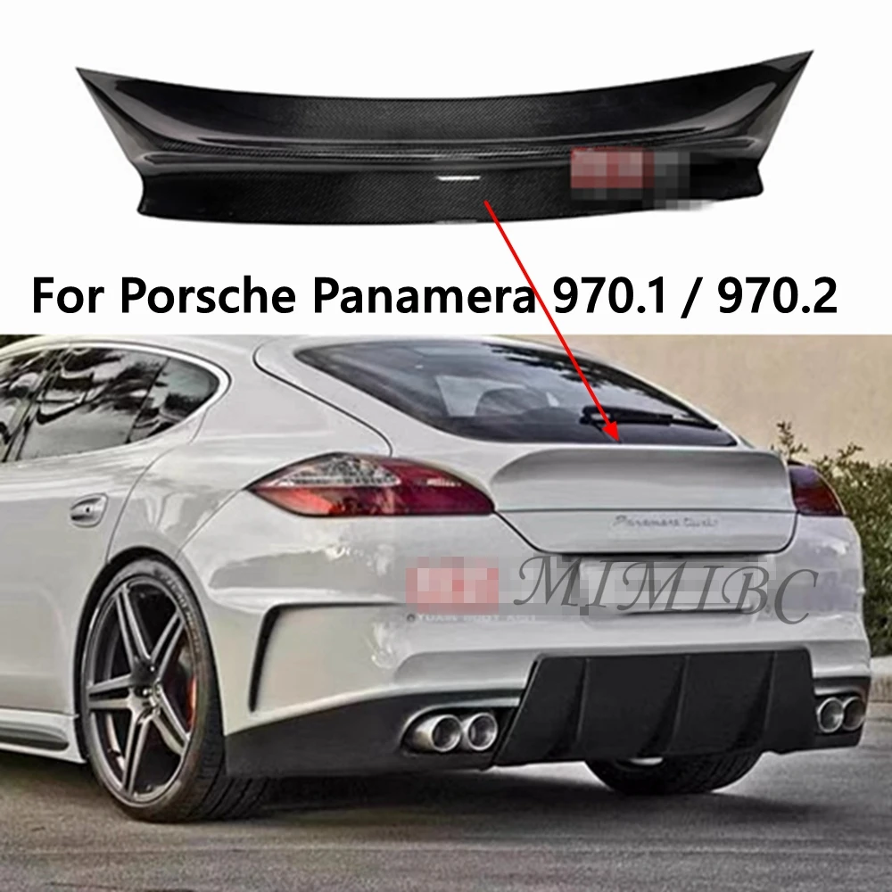 

For Porsche Panamera 970.1 / 970.2 2010-2014 Car Trunk Lid Trim Cover FRP Spoiler Real Carbon Fiber Rear Spoiler Wing