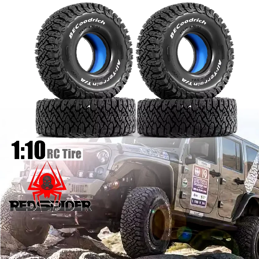 

4pcs 1.9" Butyl Rubber Mud Terrain Tires 120x44mm for 1/10 RC Crawler Axial SCX10 Pro Capra TRX4 Yikong
