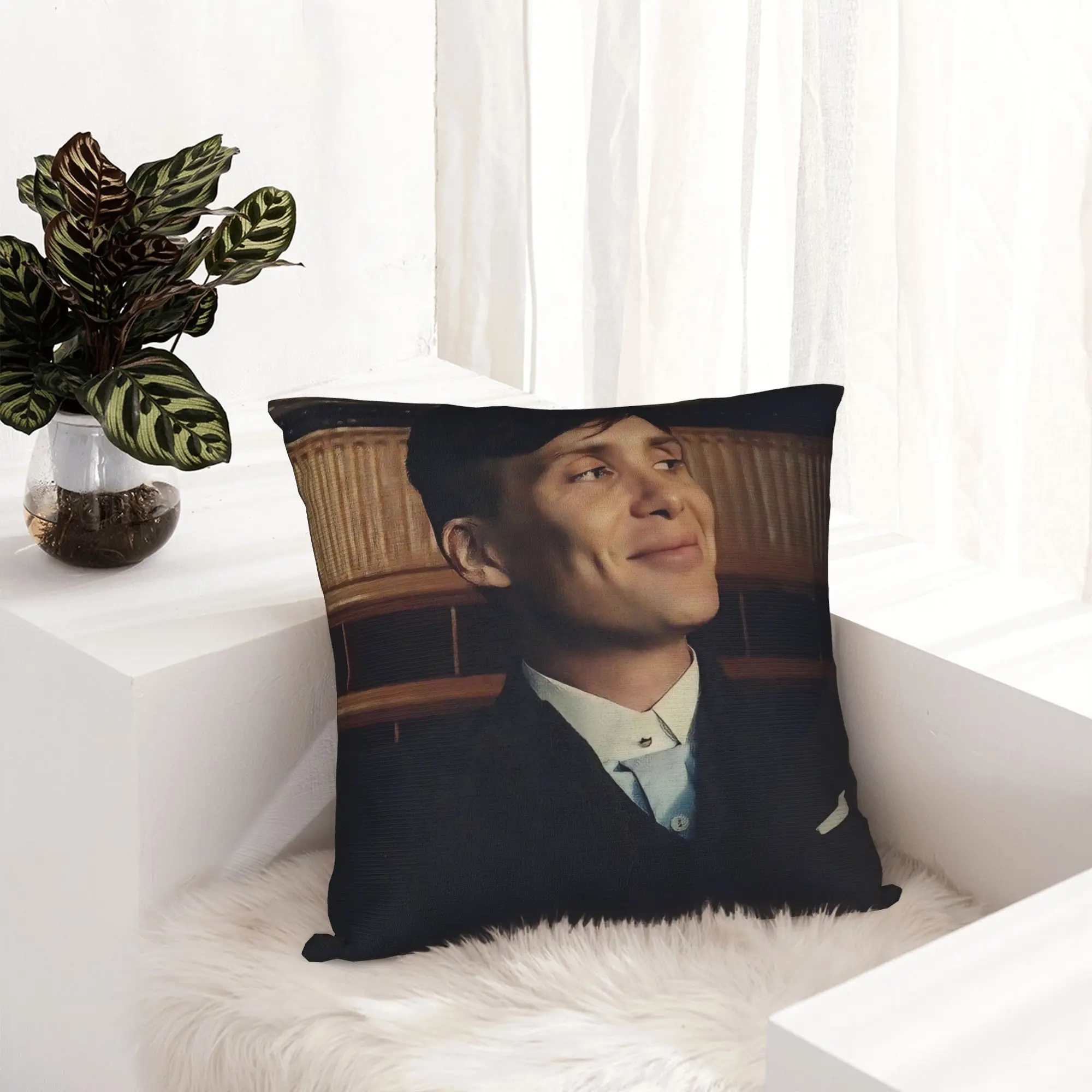 P-Peaky Blinders Tommy Shelby Pillowcase Printed Polyester Cushion Cover Decoration  Pillow Case Cover Home Zippered 45X45cm