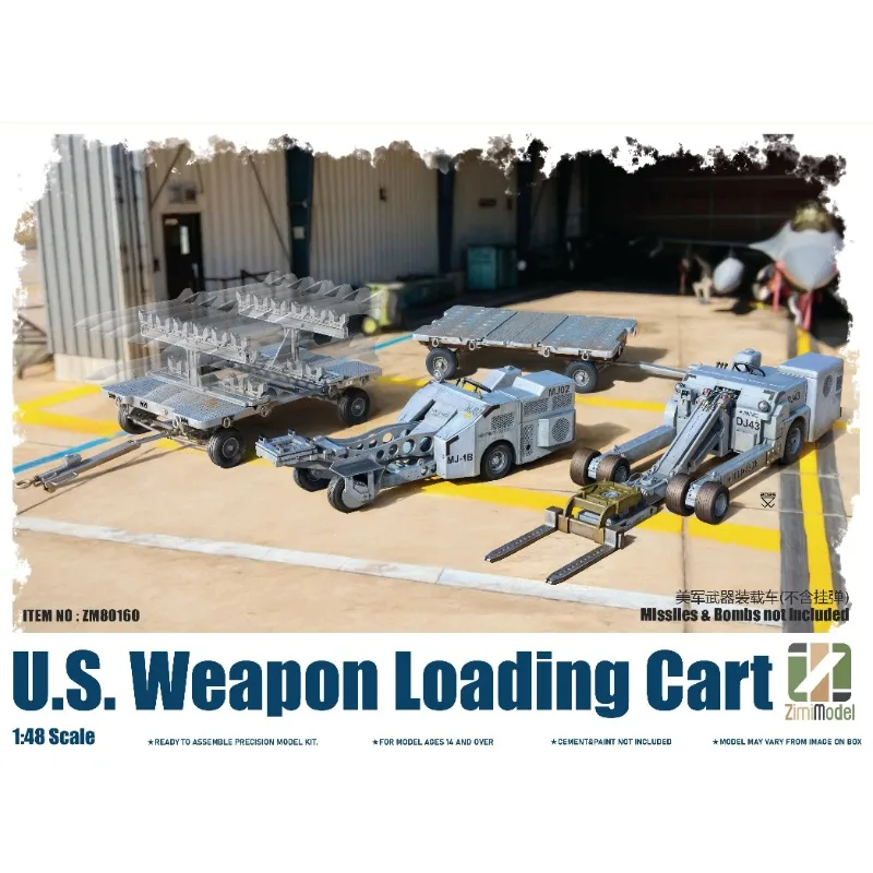 

Модель Zimi ZM80160, масштаб 1/48, модель тележки с загрузкой оружия США (ступеньки и бомбы в комплект не входит) Набор пластиковых моделей для сборки